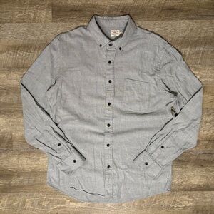 Faherty Long Sleeve Button Down Shirt Men's L Gray Soft Casual